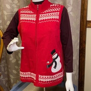 Christopher & Banks Red Winter Vest